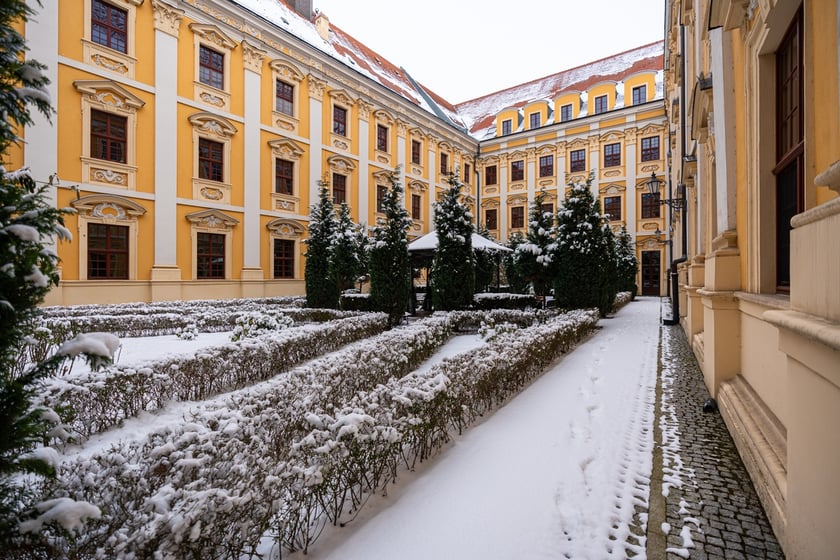 Wirydarz w budynku Wydziału Filologicznego przy pl. Nankiera